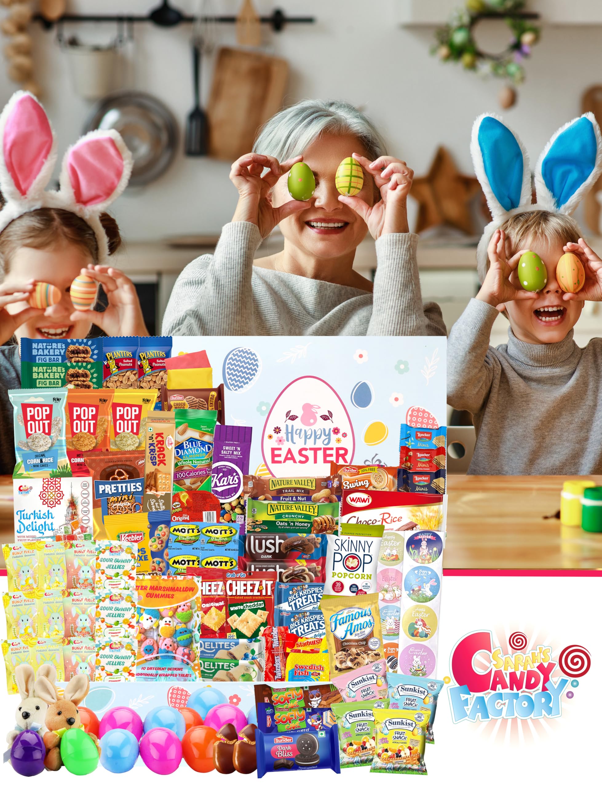 Sarah's Candy Factory Easter Snack Box (114 Count) - Assorted Candy & Treats