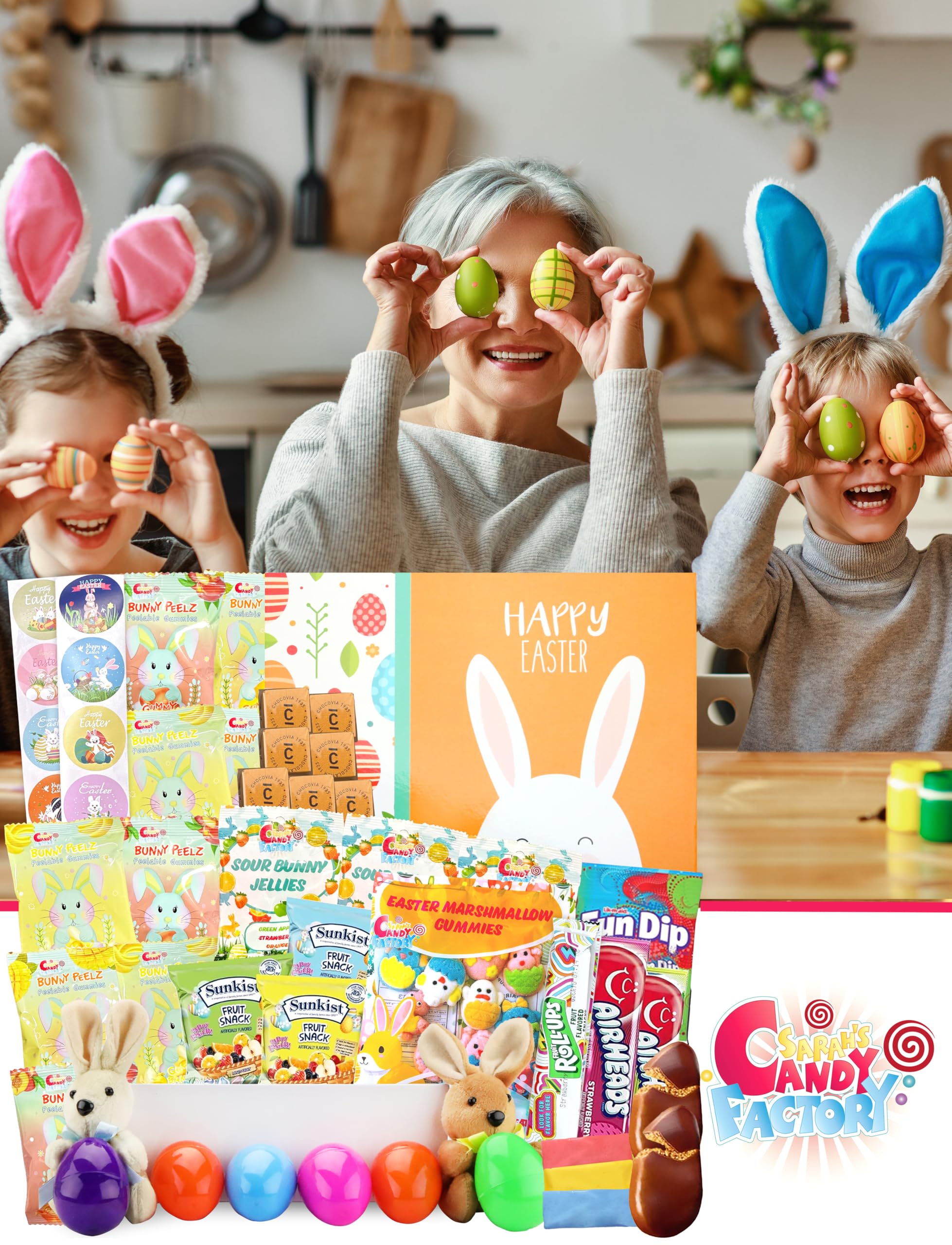 Sarah's Candy Factory Easter Snack Yellow Box (58 Count) - Assorted Treats for Everyone