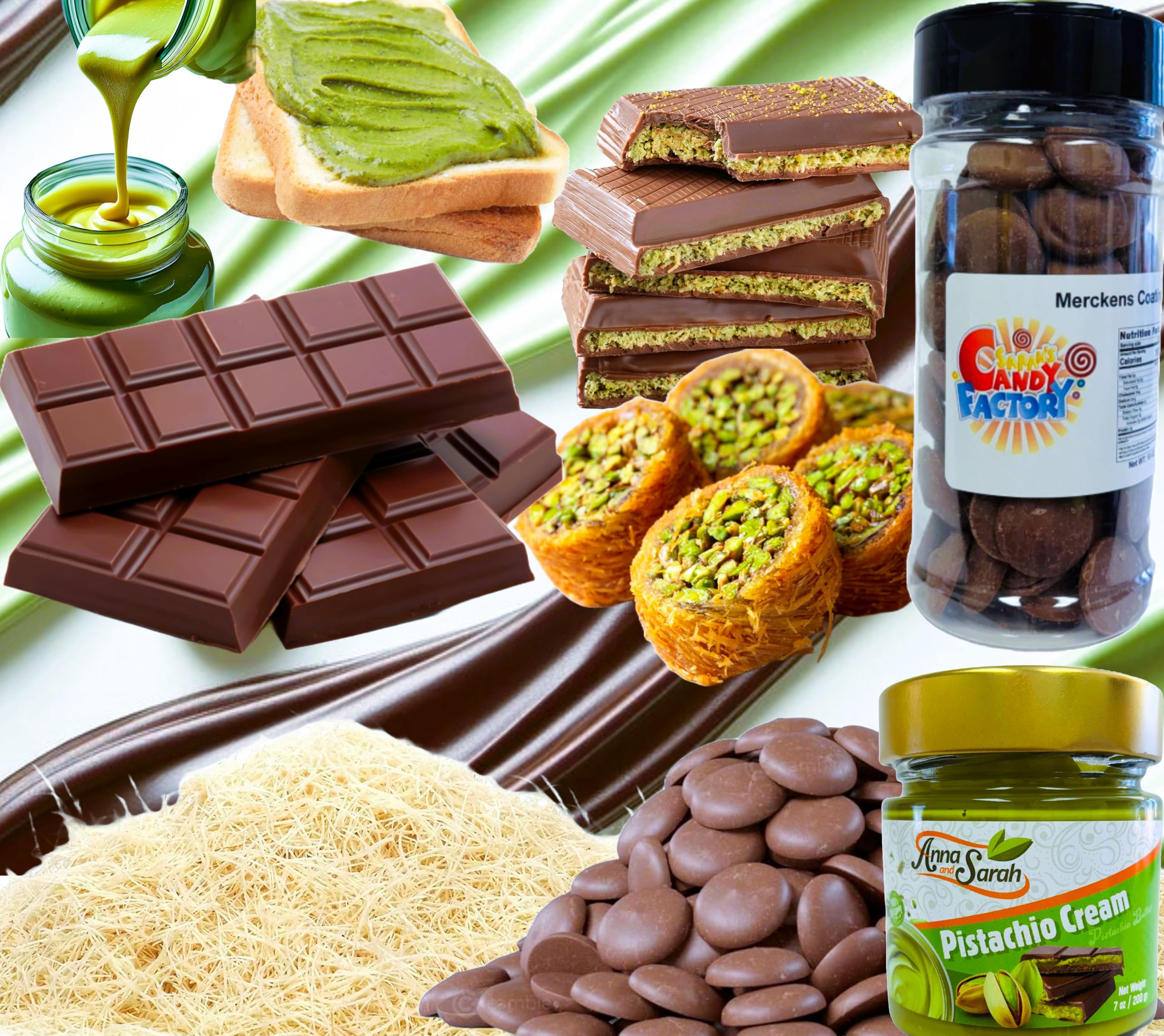 Sarah's Candy Factory Premium Kadayif & Pistachio Cream Set - 3 Items