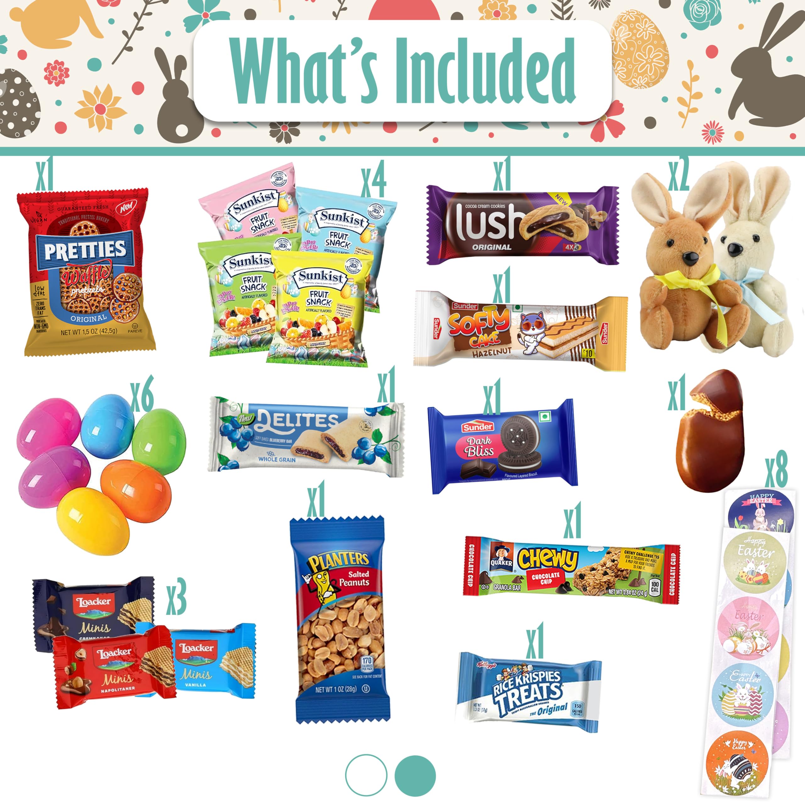 Sarah's Candy Factory Easter Snack Green Tin - 48 Count Assorted Candy Treats