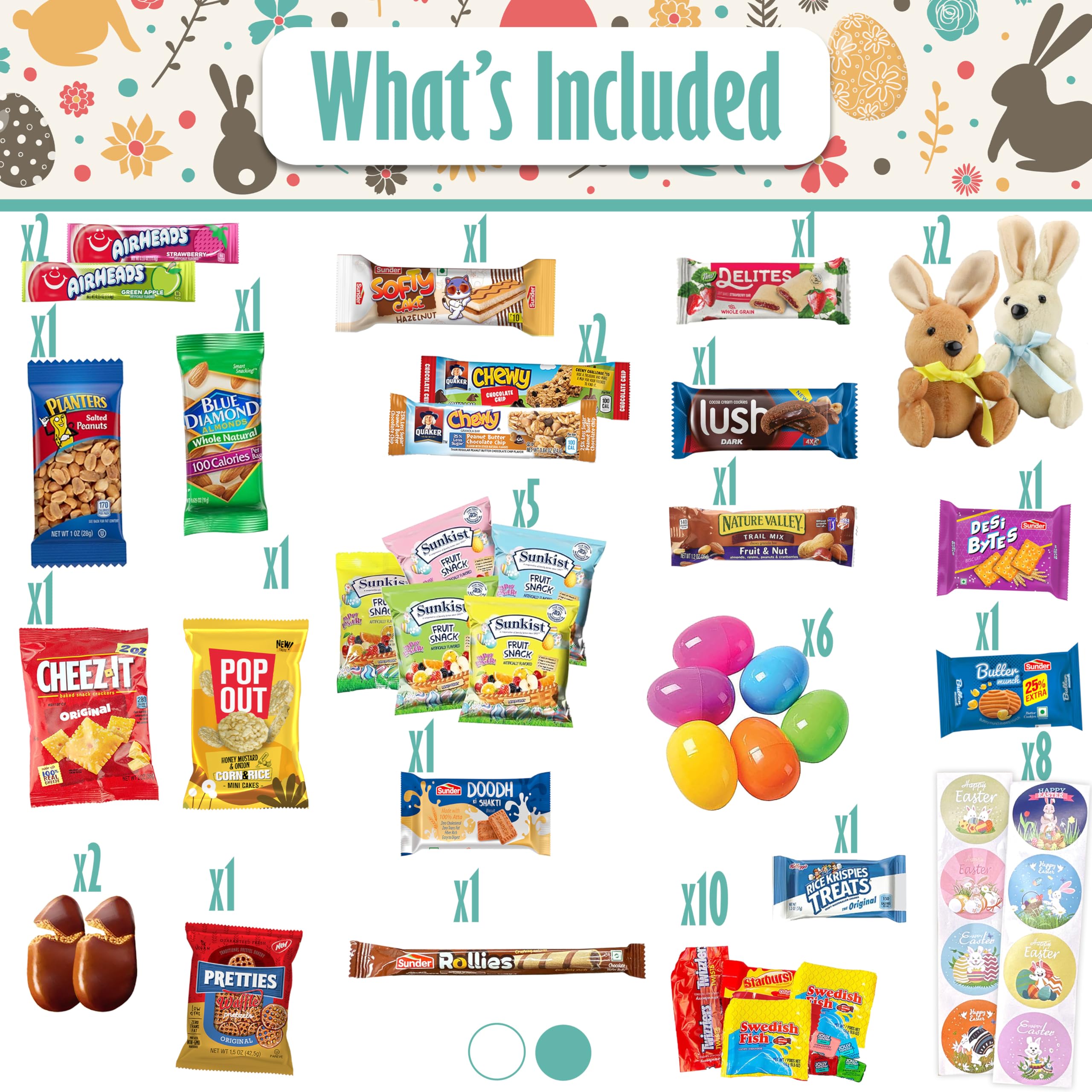 Sarah's Candy Factory Easter Blue Oval Willow Basket Filled with Treats & Snacks