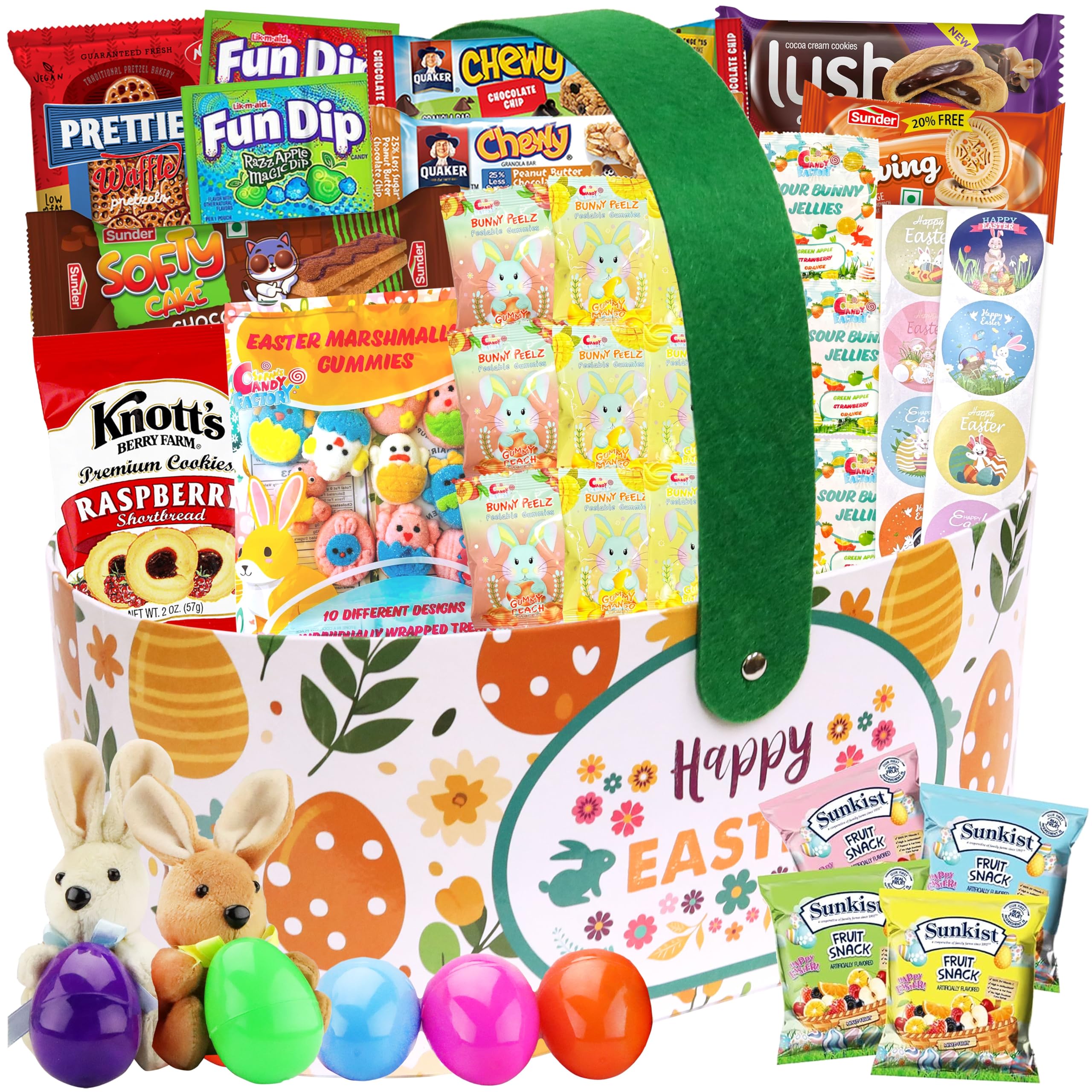 Sarah's Candy Factory Easter Snack Basket (52 Count) with Candy & Treats