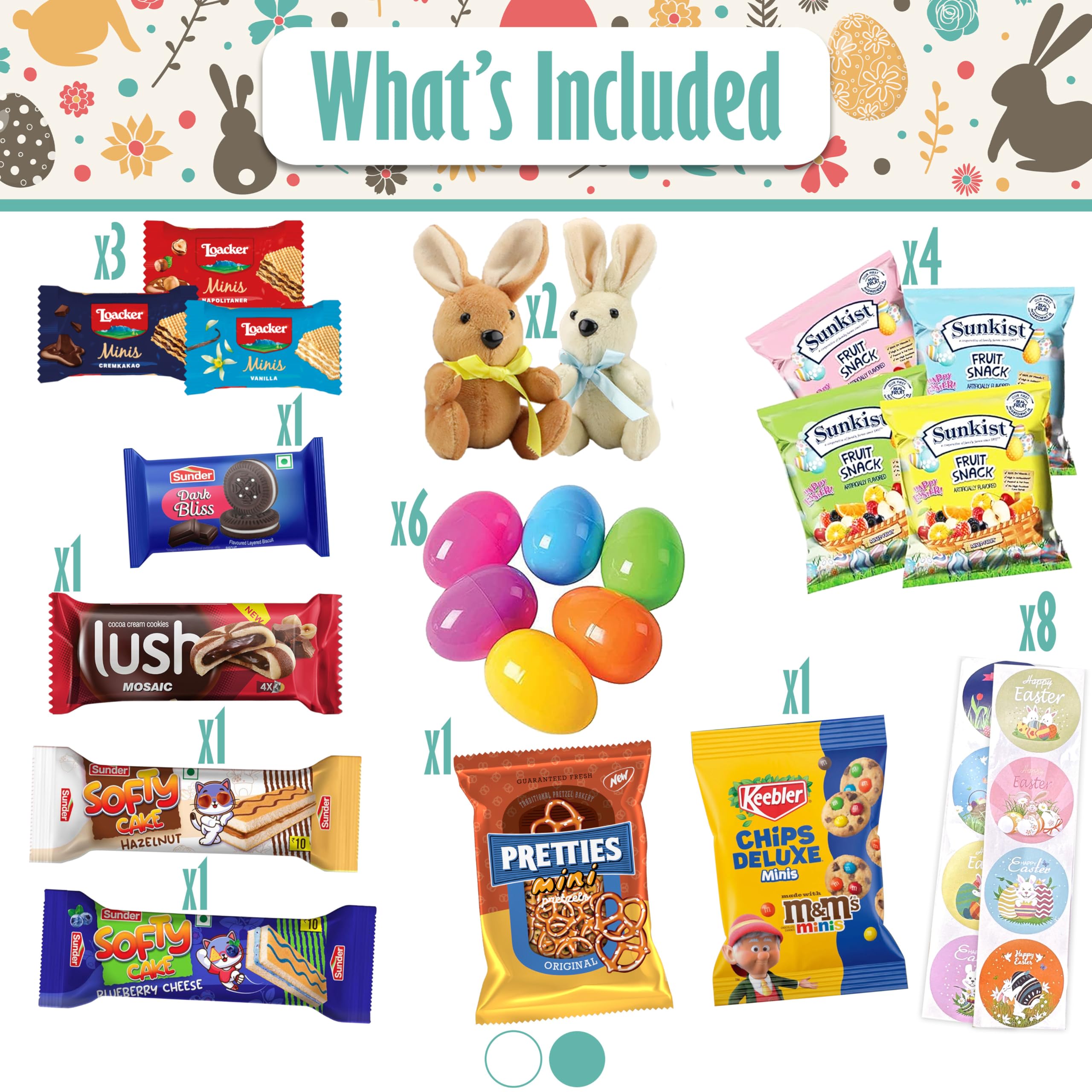 Sarah's Candy Factory Easter Snack Basket - 52 Count Assortment of Treats