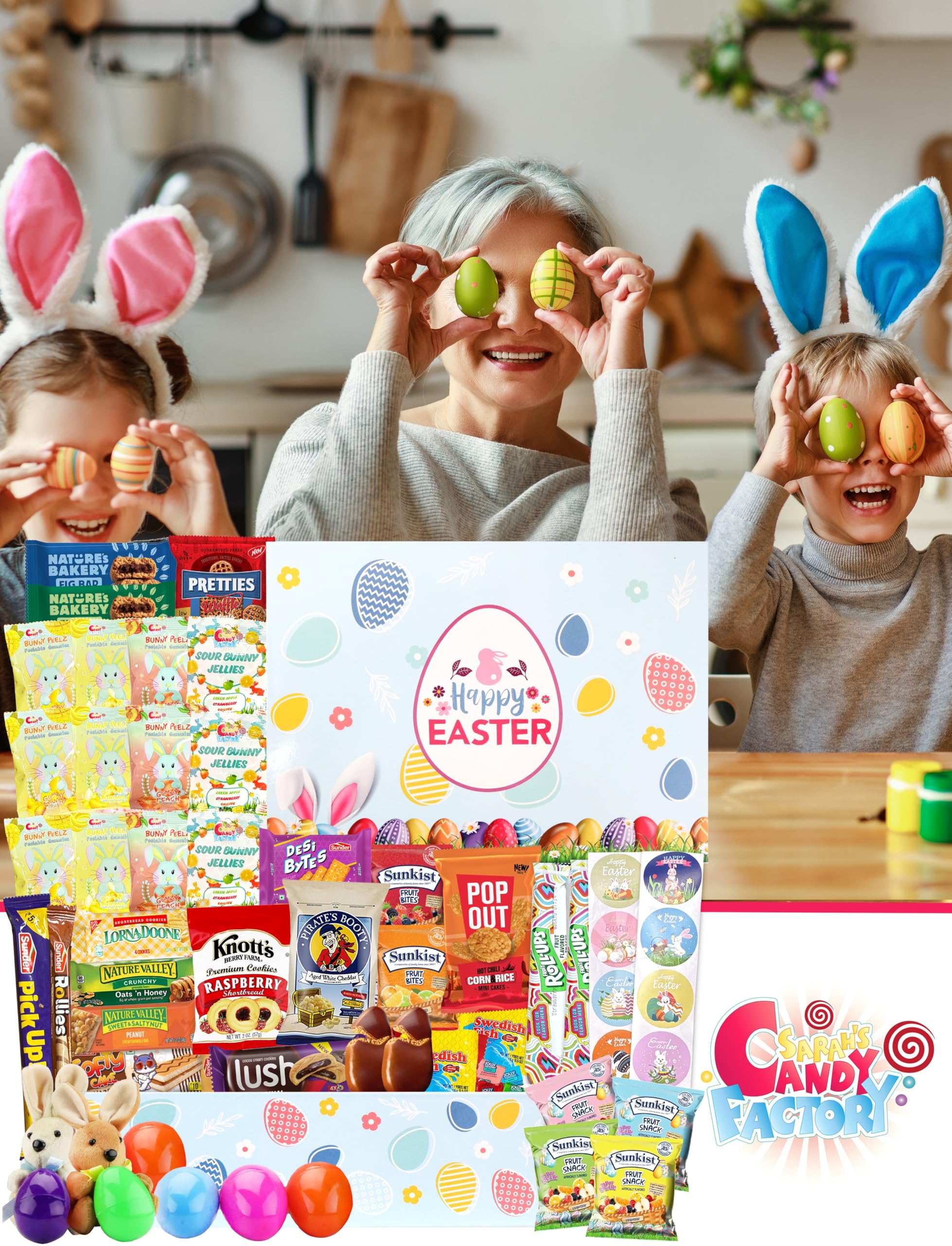 Sarah's Candy Factory Easter Snack Box (72 Count) - Assorted Candy & Treats