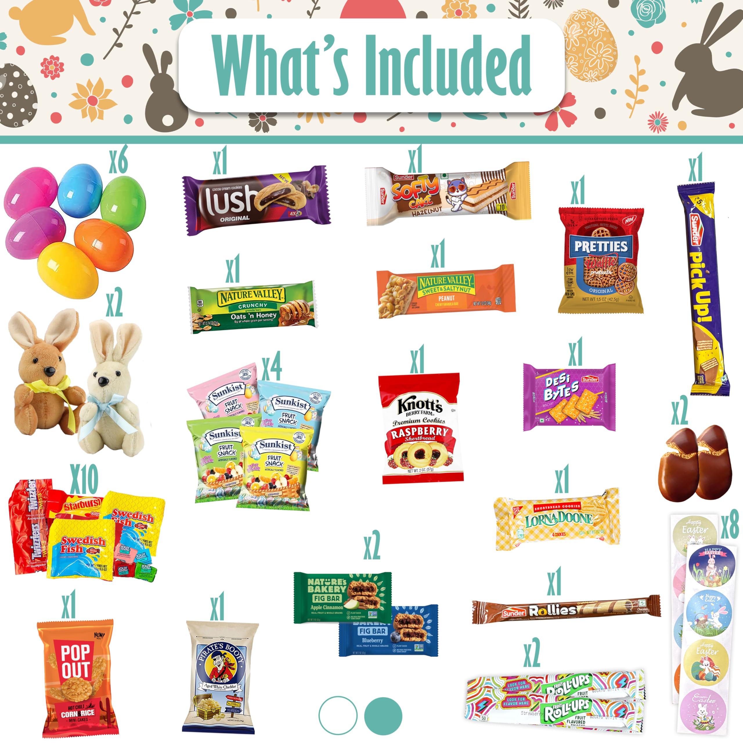 Sarah's Candy Factory Easter Snack Box (72 Count) - Assorted Candy & Treats