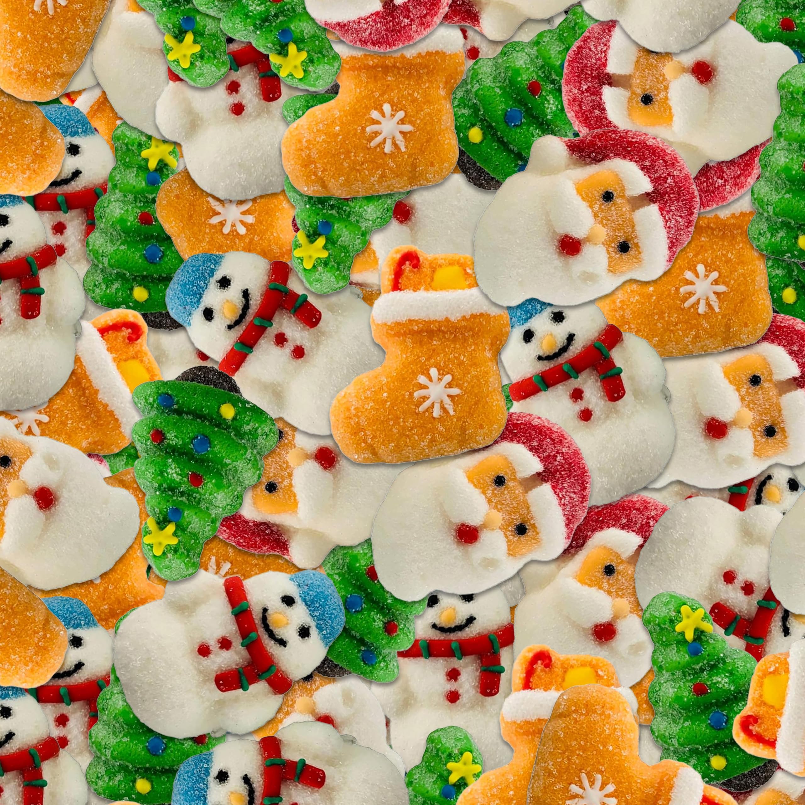 Christmas Theme Marshmallow Candy - 2.2 Lbs, 80 Pieces, Individually Wrapped, Kosher & Halal