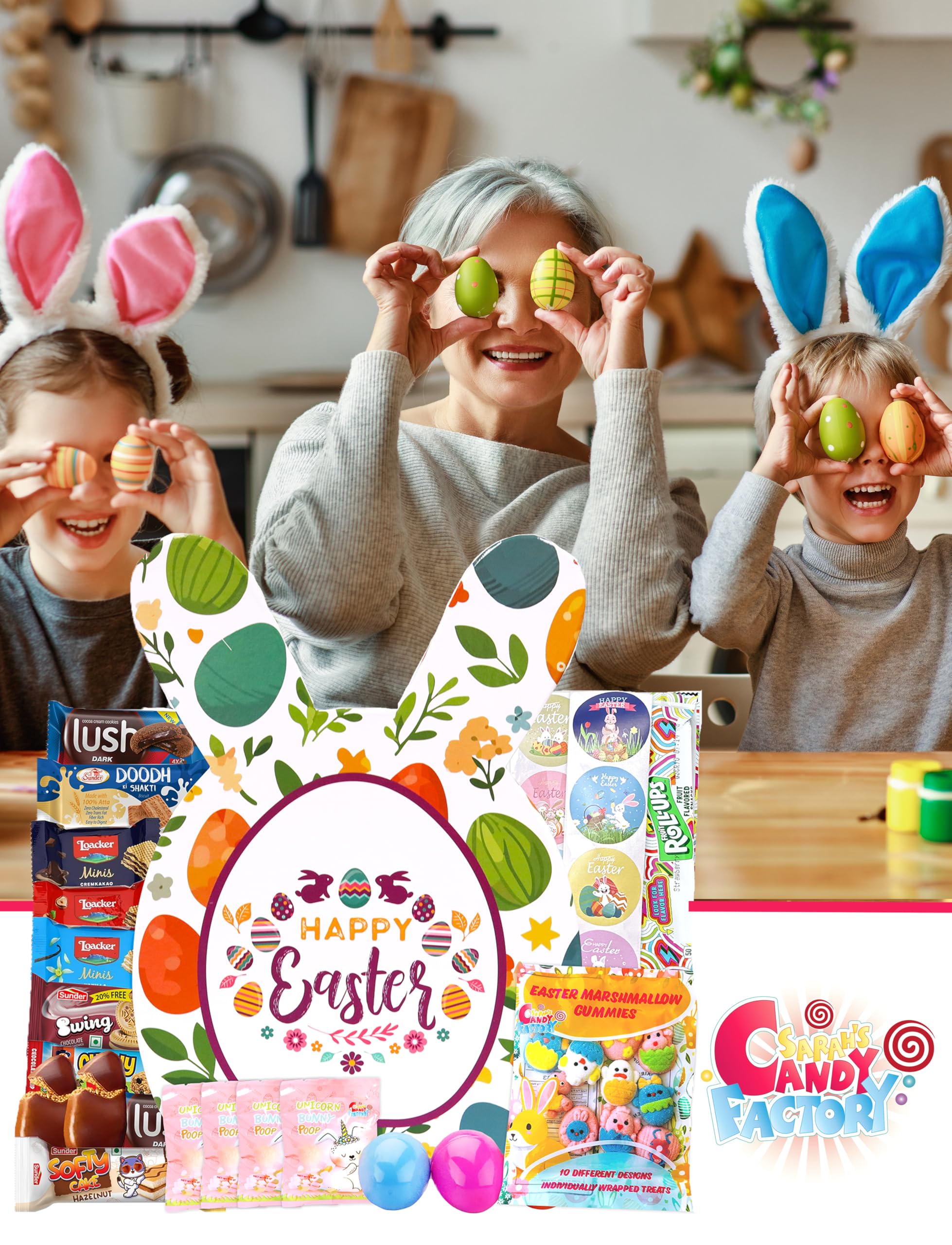 Sarah's Candy Factory Easter Treat Bunny Box - 40 Count Candy and Snacks