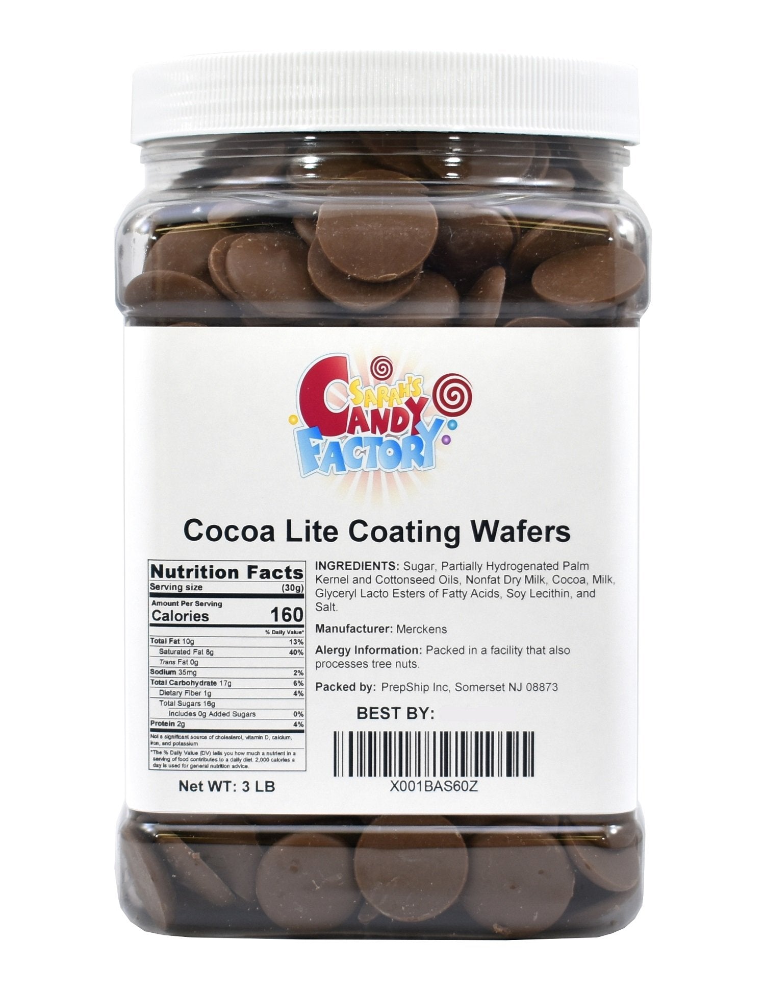 Sarah's Candy Factory 3 Lbs Milk Chocolate Melting Wafers in Jar