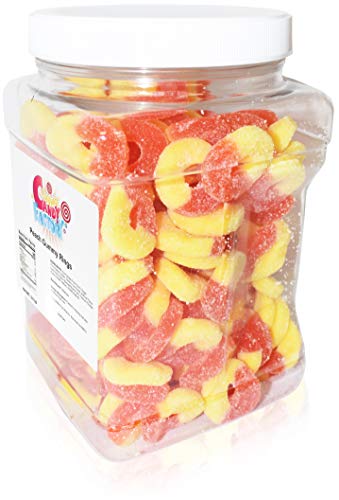 Sarah's Candy Factory Peach Gummy Rings - 2.5 Lbs Jar