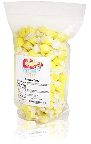 Sarah's Candy Factory Salt Water Taffy Banana - 2 Lbs Resealable Bag | Banana Salt Water Taffy