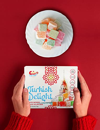 Sarah's Candy Factory Assorted Fruit Flavored Turkish Delight 4.05 oz - Turkish Delight Assorted Fruit Flavors