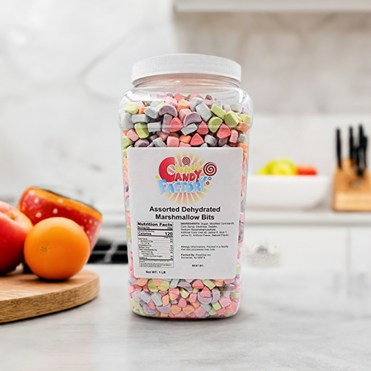 Sarah's Candy Factory Assorted Dehydrated Marshmallow Bits in Big Jar (1-2.5 lbs)