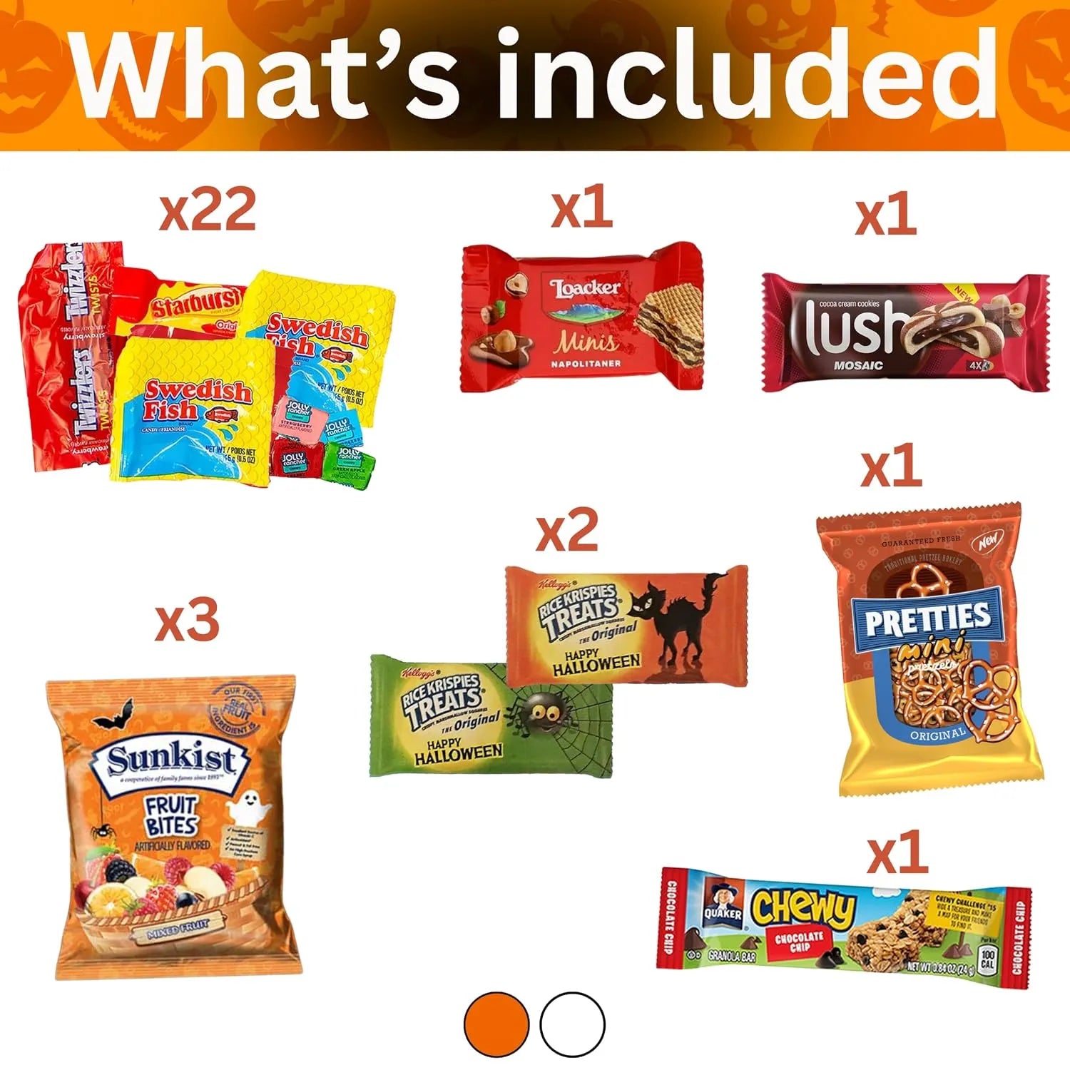 Halloween Pumpkin Bucket – Assorted Candies & Snacks (44 Count)